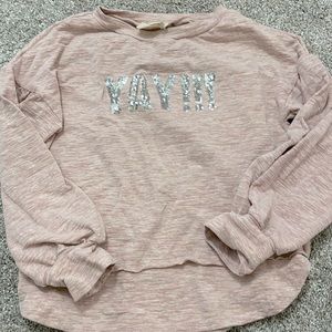 Joyfolie size 8 yay sweatshirt in mauve